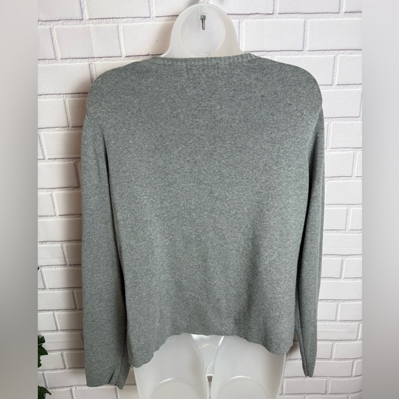 EDDIE BAUER women Classic Gray Zip-Up Sweater/size LP - Picture 7 of 10